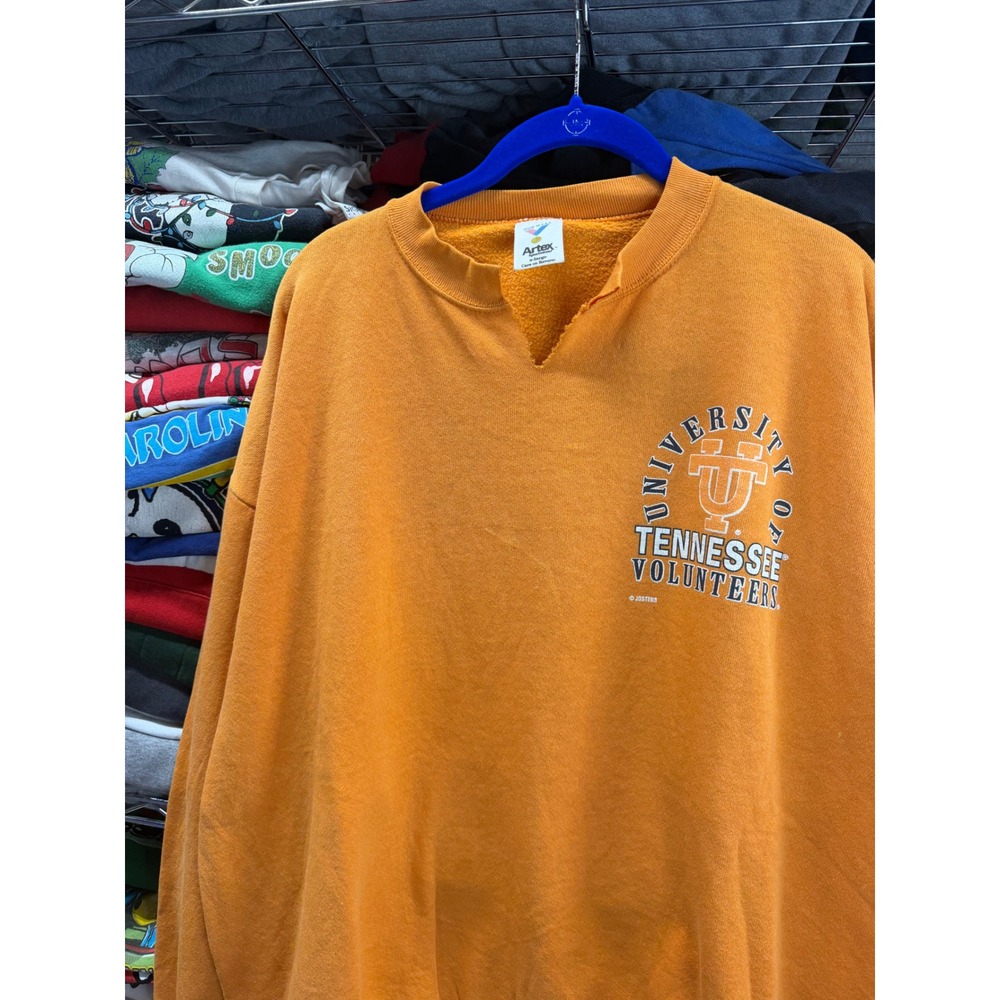 Vintage Artex University of Tennessee Volunteers Sweatshirt Orange Mens XL USA